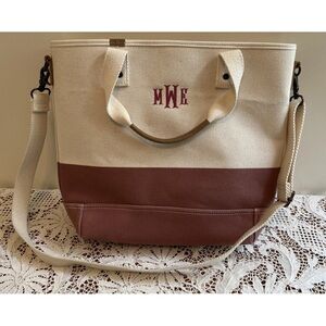 L.L. Bean Cream and red Tote Bag Versatile Everyday Essential